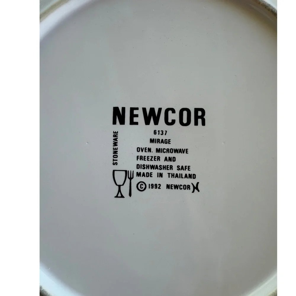 Set of 6 Newcor Mirage 6137 Dinner‎ Plates Vintage 1992 Floral Pastel Stoneware